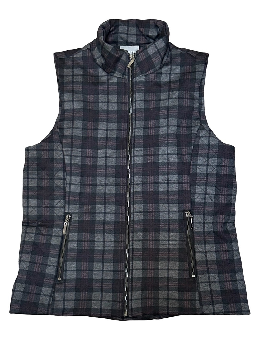Lemon Tart Plaid Vest Size Large